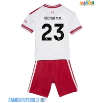 Camisa de time de futebol Liverpool Victor Munoz #23 Replicas 2º Equipamento Infantil 2026-27 Manga Curta (+ Calças curtas)